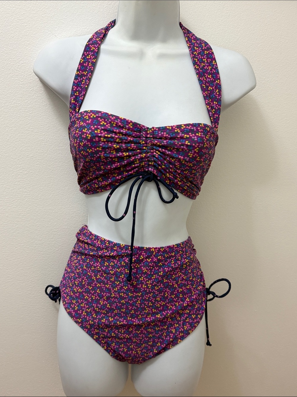 Matilda Jane Purple Floral Bikini Top with Multicolor Accents